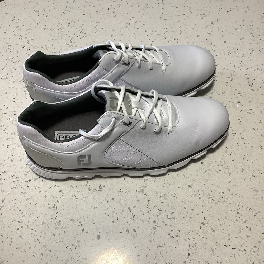 FootJoy Pro SL Mens Spikeless Hybrid Golf Shoes Sz 11 XW White 53579